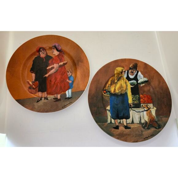 PLATES/SALAD-GUY BUFFET-TUSCAN STOREFRONT SERIES-Porcelain-Made in Germany-Set 2 - Picture 11 of 13